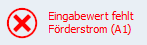 Hydraulische Auswahl_Bereich Betriebsdatenvorgabe_Eingabewert fehlt
